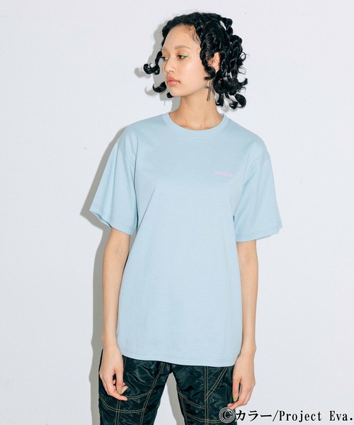 X-girl(エックスガール)の「X-girl × EVANGELION BOY MEETS GIRL S/S TEE(Tシャツ/カットソー・レディース・ブルー/チャコール/ホワイト・S/L/XL/M)」の18枚目の写真