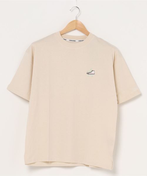 CONVERSE（コンバース）の「CONVERSE/コンバース シューズ ロゴ ワンポイント 刺繍 Tシャツ（Tシャツ/カットソー・メンズ・ホワイト/ブラック/ベージュ・LL/M/L）」の7枚目の写真