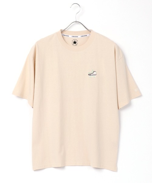 CONVERSE（コンバース）の「CONVERSE/コンバース シューズ ロゴ ワンポイント 刺繍 Tシャツ（Tシャツ/カットソー・メンズ・ホワイト/ブラック/ベージュ・LL/M/L）」の10枚目の写真