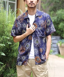 【BLUE STANDARD】レーヨン和柄シャツ 開襟シャツ 毎年人気の和柄オープンカラーシャツ