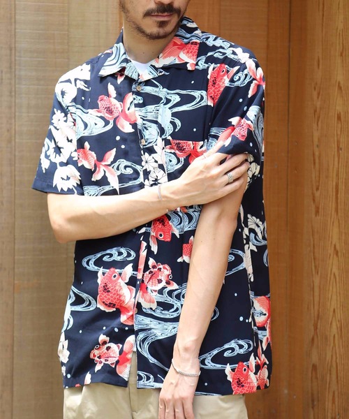 Blue Standard (ブルースタンダード)の「【BLUE STANDARD】レーヨン和柄シャツ 開襟シャツ 毎年人気の和柄オープンカラーシャツ(シャツ/ブラウス・メンズ・その他1/その他2/その他3/その他5/その他4・MEDIUM/LARGE/X-LARGE/XX-LARGE)」の17枚目の写真