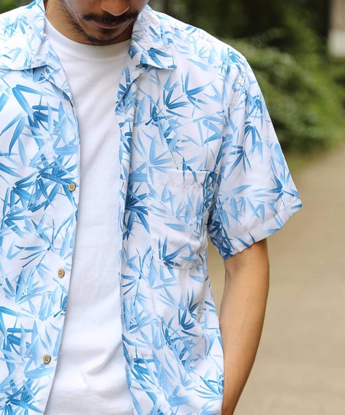 セール】【BLUE STANDARD】レーヨン和柄シャツ 開襟シャツ 毎年