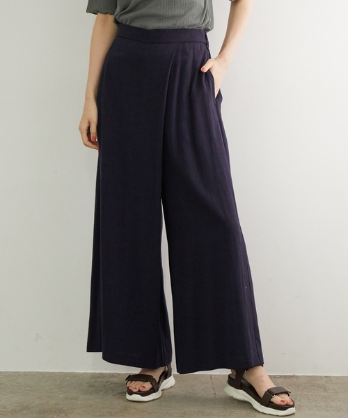 ROPE' PICNIC（ロペピクニック）の「麻レーヨンカシュクールワイドパンツ（その他パンツ・レディース・オフホワイト/キャメル/ネイビー・38/40）」の7枚目の写真