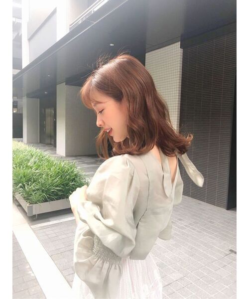 MERCURYDUO（マーキュリーデュオ）の「バックリボンキャンディスリーブブラウス（シャツ/ブラウス・レディース・ベージュ/ブラウン/ミント・FREE）」の19枚目の写真