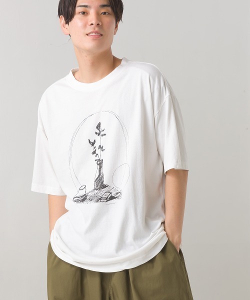 PEOPLESTYLE レトロ ルーズ プリント ユニセックス 半袖Tシャツ PEOPLESTYLE レトロ ルーズ プリント ユニセックス 半袖Tシャツ