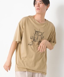 ユニセックス　-by RYOJI OBATA×OMNES プリント半袖Tシャツ