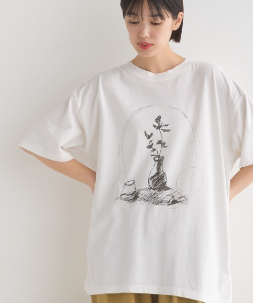 OMNES（オムネス）の「ユニセックス　-by RYOJI OBATA×OMNES プリント半袖Tシャツ（Tシャツ/カットソー・メンズ・ホワイト系その他/ブラック系その他/グレー系その他/ブラウン系その他/ベージュ系その他/グリーン系その他/ピンク系その他/ホワイト系その他2/ホワイト系その他3/ホワイト系その他4/ホワイト系その他5/ブラック系その他2/ブラック系その他3/グレー系その他2/ブラウン系その他2/ベージュ系その他2/ベージュ系その他3/グリーン系その他2/グリーン系その他3/ピンク系その他2・SMALL/MEDIUM/LARGE/X-LARGE/XX-LARGE/XXX-LARGE）」の22枚目の写真