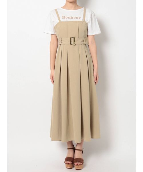 dazzlin（ダズリン）の「バックベルトデザインキャミワンピース（ワンピース・レディース・オフホワイト/グレー/ベージュ・SMALL/MEDIUM）」の10枚目の写真