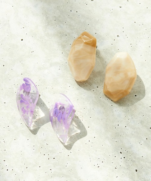 sfy(スフィ)の「マーブルストーンピアスセット/marble stone pair 金アレ対応(ピアス(両耳用)・レディース・その他1/その他2/その他3・FREE)」の1枚目の写真