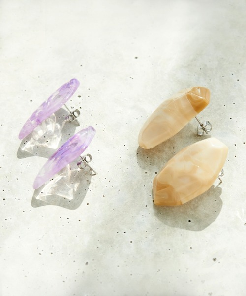 sfy(スフィ)の「マーブルストーンピアスセット/marble stone pair 金アレ対応(ピアス(両耳用)・レディース・その他1/その他2/その他3・FREE)」の4枚目の写真