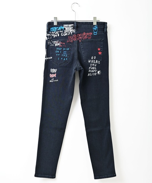 限定DIESEL BABHILA グラフィックペイント スキニーデニム 伸縮性 DIESEL ディーゼル ジーンズ デニム パンツ メンズ ペイント汚し