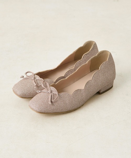 one after another NICE CLAUP（ワンアフターアナザーナイスクラップ）の「【ZOZO限定】スカラップバレエシューズ（バレエシューズ・レディース・ゴールド/ピンクゴールド・SS/S/M/L/LL）」の2枚目の写真