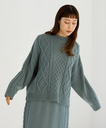koe | 【2020AW】ボトルネックケーブルニットプルオーバー○(ニット/セーター)