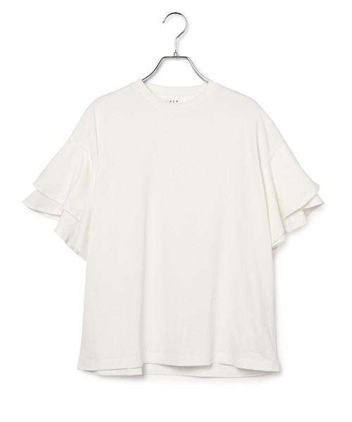 ADAM ET ROPE'（アダムエロペ）の「【WEB限定】フレアースリーブカットプルオーバー（Tシャツ/カットソー・レディース・ブラック/ホワイト/ベージュ/サックスブルー・FREE）」の10枚目の写真