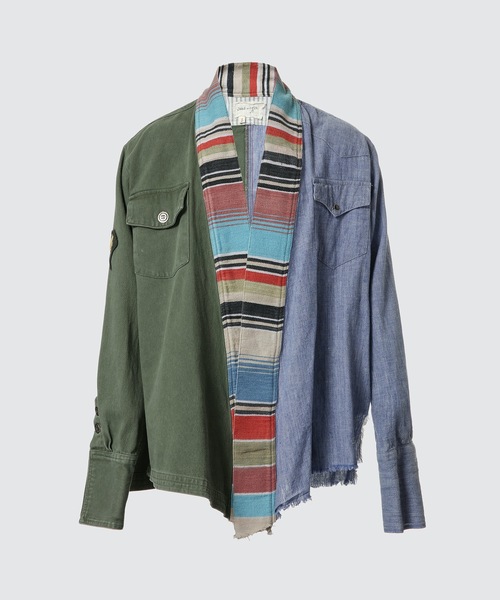 GREG LAUREN 再構築 デニム切替 キモノジャケット 3 GREG LAUREN