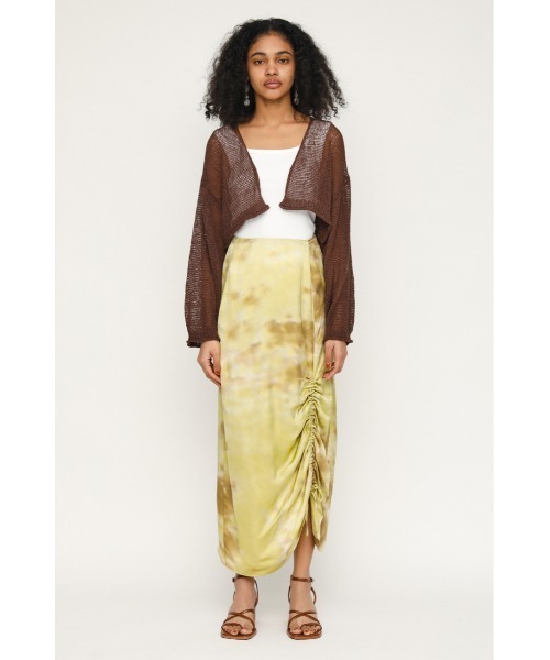 SLY(スライ)の「DAZED DYE SATIN SHIRRING SK サテン シャーリング スカート(スカート・レディース・イエロー系その他/オレンジ系その他・2/1)」の7枚目の写真