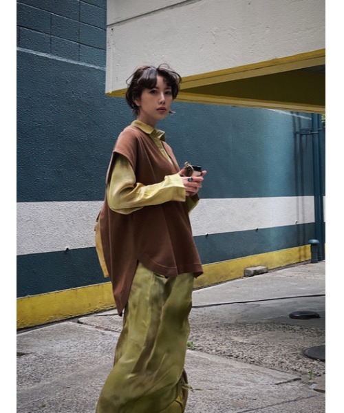 SLY(スライ)の「DAZED DYE SATIN SHIRRING SK サテン シャーリング スカート(スカート・レディース・イエロー系その他/オレンジ系その他・2/1)」の21枚目の写真