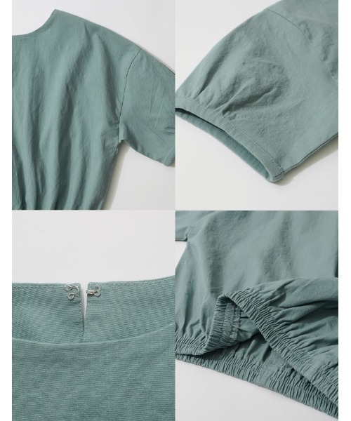 Re:EDIT(リエディ)の「ストレッチコットンボリュームスリーブショートブラウス(シャツ/ブラウス・レディース・アイボリー/モカ/ブルー・LARGE/MEDIUM)」の5枚目の写真