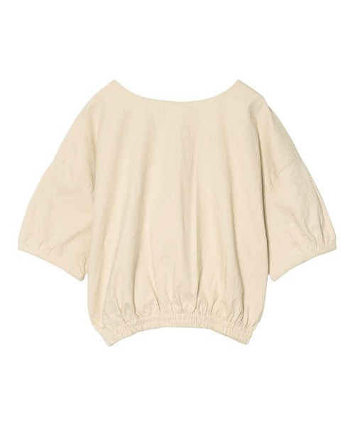 Re:EDIT(リエディ)の「ストレッチコットンボリュームスリーブショートブラウス(シャツ/ブラウス・レディース・アイボリー/モカ/ブルー・LARGE/MEDIUM)」の7枚目の写真