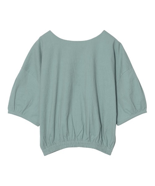 Re:EDIT(リエディ)の「ストレッチコットンボリュームスリーブショートブラウス(シャツ/ブラウス・レディース・アイボリー/モカ/ブルー・LARGE/MEDIUM)」の12枚目の写真