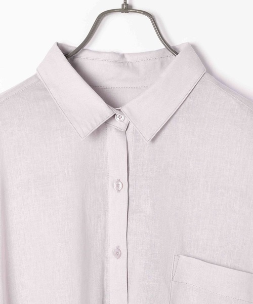 Heather（ヘザー）の「リネンモモンガＢＩＧシャツ  944776（シャツ/ブラウス・レディース・パープル/グレー/イエロー/アイボリー・FREE）」の8枚目の写真