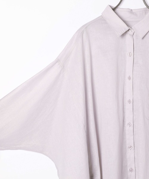 Heather（ヘザー）の「リネンモモンガＢＩＧシャツ  944776（シャツ/ブラウス・レディース・パープル/グレー/イエロー/アイボリー・FREE）」の15枚目の写真