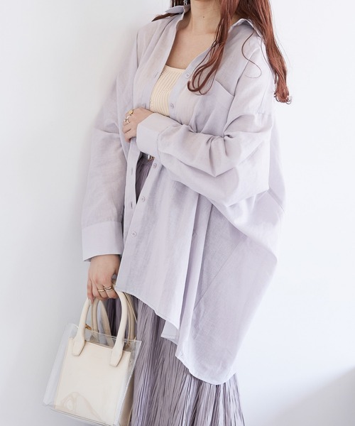 Heather（ヘザー）の「リネンモモンガＢＩＧシャツ  944776（シャツ/ブラウス・レディース・パープル/グレー/イエロー/アイボリー・FREE）」の18枚目の写真