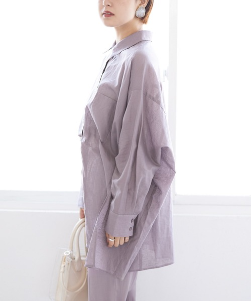 Heather（ヘザー）の「リネンモモンガＢＩＧシャツ  944776（シャツ/ブラウス・レディース・パープル/グレー/イエロー/アイボリー・FREE）」の22枚目の写真