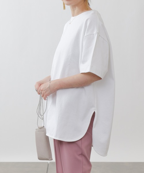 COLONY 2139（コロニートゥーワンスリーナイン）の「天竺前後差半袖T/サイドスリットＴシャツ（Tシャツ/カットソー・レディース・その他35/ブラック/オフホワイト/ホワイト・MEDIUM）」の10枚目の写真