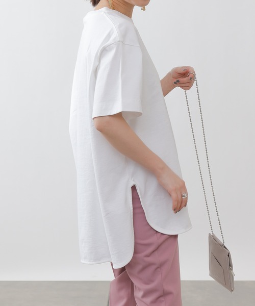 COLONY 2139（コロニートゥーワンスリーナイン）の「天竺前後差半袖T/サイドスリットＴシャツ（Tシャツ/カットソー・レディース・その他35/ブラック/オフホワイト/ホワイト・MEDIUM）」の11枚目の写真