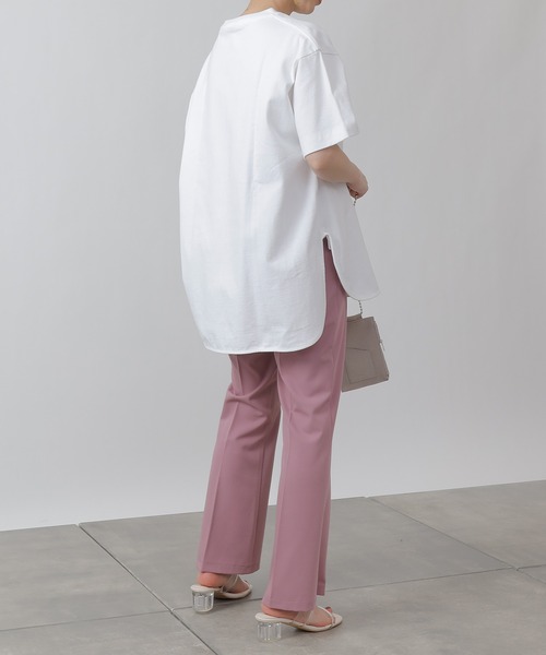 COLONY 2139（コロニートゥーワンスリーナイン）の「天竺前後差半袖T/サイドスリットＴシャツ（Tシャツ/カットソー・レディース・その他35/ブラック/オフホワイト/ホワイト・MEDIUM）」の16枚目の写真