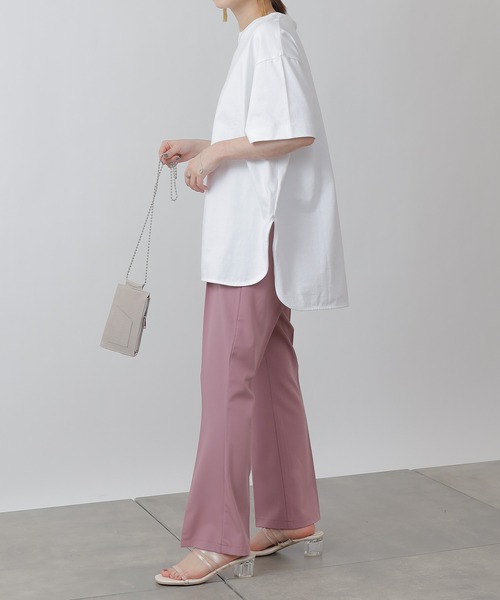 COLONY 2139（コロニートゥーワンスリーナイン）の「天竺前後差半袖T/サイドスリットＴシャツ（Tシャツ/カットソー・レディース・その他35/ブラック/オフホワイト/ホワイト・MEDIUM）」の18枚目の写真