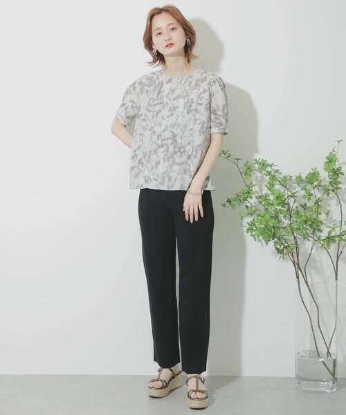 SENSE OF PLACE by URBAN RESEARCH（センスオブプレイスバイアーバンリサーチ）の「マーブルパイピングタックブラウス（シャツ/ブラウス・レディース・アイボリー/グレー・ONE）」の8枚目の写真