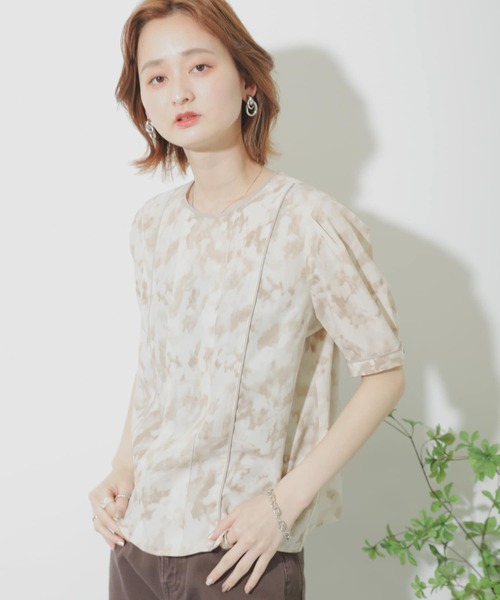 SENSE OF PLACE by URBAN RESEARCH（センスオブプレイスバイアーバンリサーチ）の「マーブルパイピングタックブラウス（シャツ/ブラウス・レディース・アイボリー/グレー・ONE）」の14枚目の写真