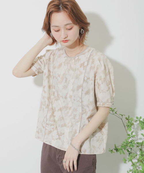 SENSE OF PLACE by URBAN RESEARCH（センスオブプレイスバイアーバンリサーチ）の「マーブルパイピングタックブラウス（シャツ/ブラウス・レディース・アイボリー/グレー・ONE）」の16枚目の写真