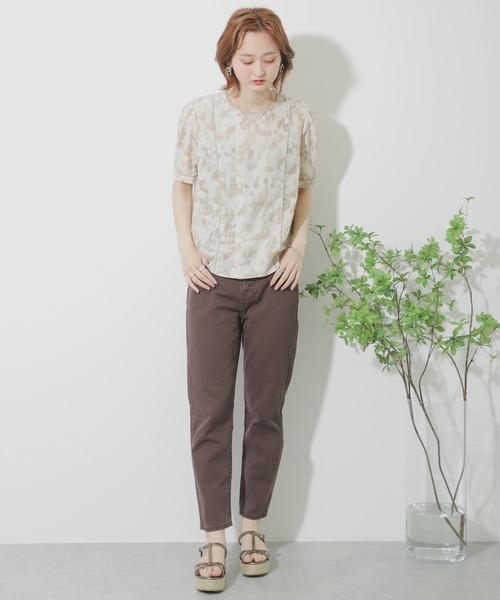 SENSE OF PLACE by URBAN RESEARCH（センスオブプレイスバイアーバンリサーチ）の「マーブルパイピングタックブラウス（シャツ/ブラウス・レディース・アイボリー/グレー・ONE）」の20枚目の写真