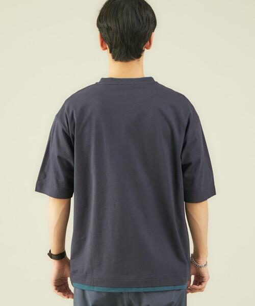 green label relaxing(グリーンレーベルリラクシング)の「OLT CSM コットン 麻 フェイクレイヤード 半袖 Tシャツ カットソー(Tシャツ/カットソー・メンズ・ネイビー/ベージュ/ライトグレー・MEDIUM/LARGE/SMALL/X-LARGE)」の7枚目の写真