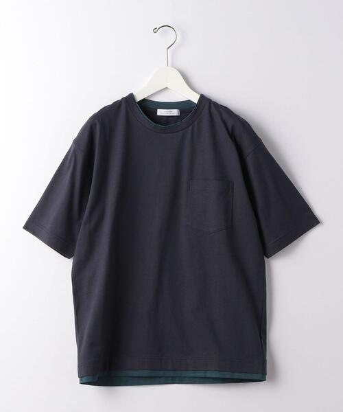 green label relaxing(グリーンレーベルリラクシング)の「OLT CSM コットン 麻 フェイクレイヤード 半袖 Tシャツ カットソー(Tシャツ/カットソー・メンズ・ネイビー/ベージュ/ライトグレー・MEDIUM/LARGE/SMALL/X-LARGE)」の10枚目の写真