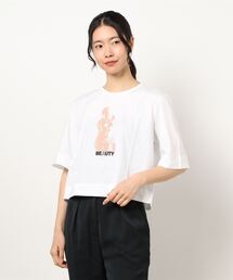 オーバーフィットアクアプリント7分袖Tシャツ・カットソー