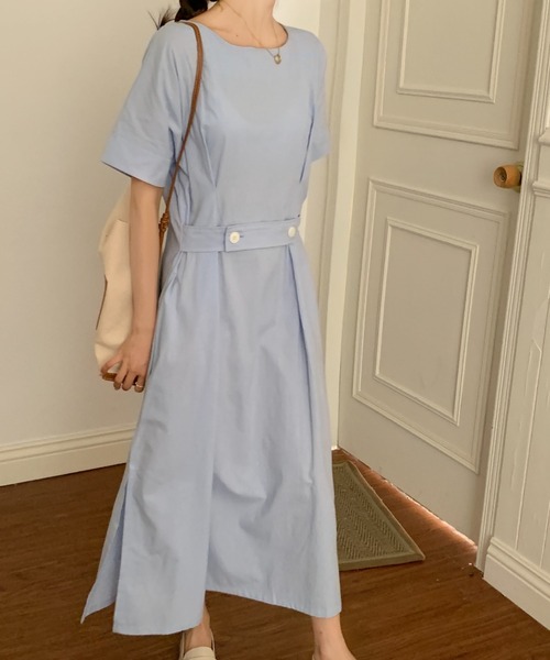 セール 麻ライクウエストマークフレンチスリーブロングワンピース ワンピース Abitokyo アビトーキョー のファッション通販 Zozotown