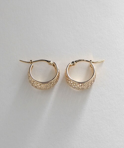 K10月形メッシュ フープピアス（ピアス（両耳用））｜COCOSHNIK