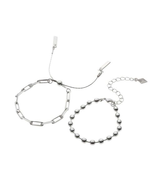 RESEXXY（リゼクシー）の「シャープチェーンバングル2点セット（バングル/リストバンド・レディース・シルバー/ゴールド・FREE）」の11枚目の写真