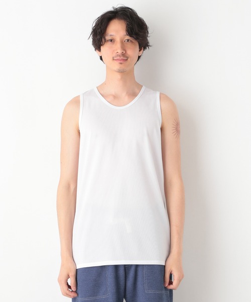 GLOBAL WORK（グローバルワーク）の「カサネギメッシュタンクトップ/944714（タンクトップ・メンズ・ホワイト/チャコールグレー/ベージュ系その他3・SMALL/MEDIUM/LARGE/X-LARGE）」の5枚目の写真