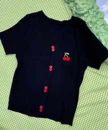 WC | チェリー半袖フェイクカーディガン(カーディガン/ボレロ)