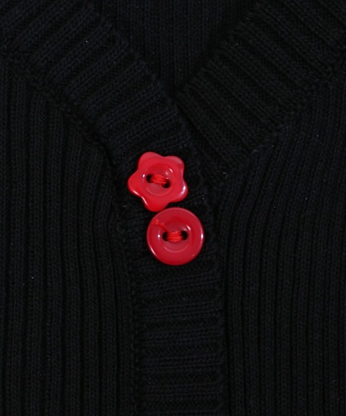 WC（ダブル シー）の「チェリー半袖フェイクカーディガン（カーディガン/ボレロ・レディース・ホワイト/ブラック・FREE）」の6枚目の写真