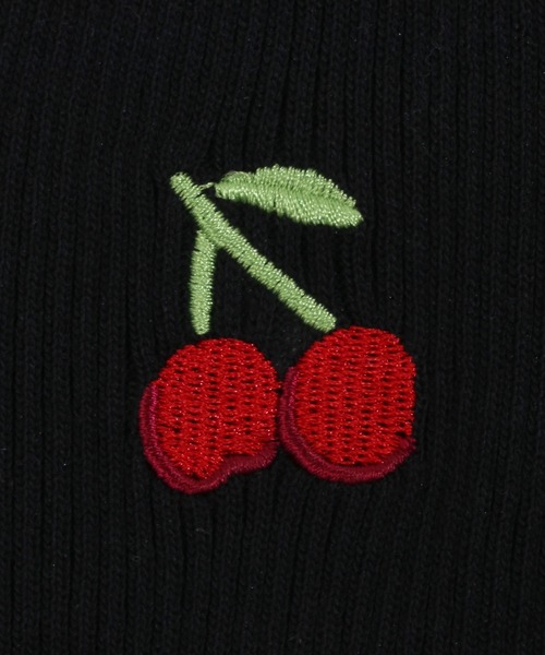 WC（ダブル シー）の「チェリー半袖フェイクカーディガン（カーディガン/ボレロ・レディース・ホワイト/ブラック・FREE）」の5枚目の写真