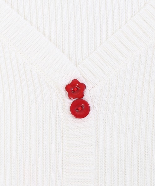 WC（ダブル シー）の「チェリー半袖フェイクカーディガン（カーディガン/ボレロ・レディース・ホワイト/ブラック・FREE）」の10枚目の写真