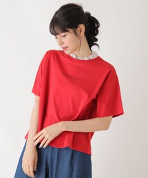 Cutie Blonde | 【S-L】襟レースTシャツ(Tシャツ/カットソー)