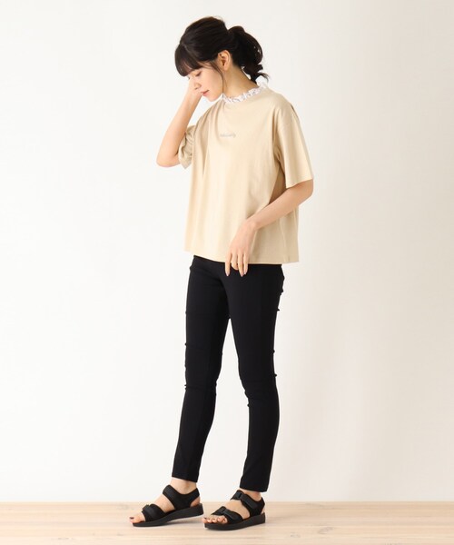 Cutie Blonde（キューティーブロンド）の「◆【S-L】襟レースTシャツ（Tシャツ/カットソー・レディース・チャコールグレー/ライトブルー/ベージュ/ワインレッド・01/02/03）」の13枚目の写真