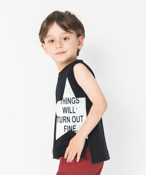 BRANSHES(ブランシェス)の「星グラフィックタンクトップ(タンクトップ・キッズ・ブラック/オフホワイト・140cm/150cm/100cm/110cm/120cm/130cm/90cm)」の3枚目の写真